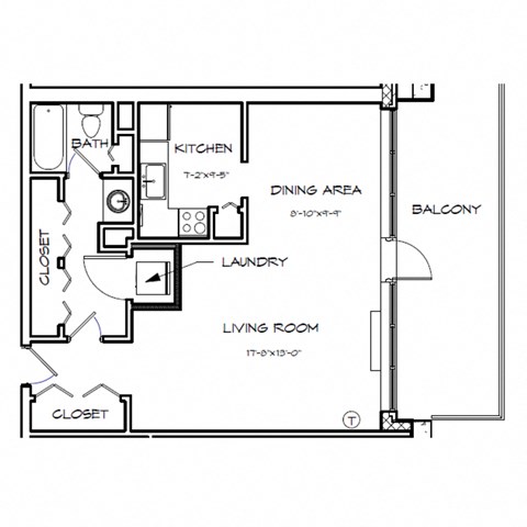 a floor plan of a house with a bedroom and a living room
